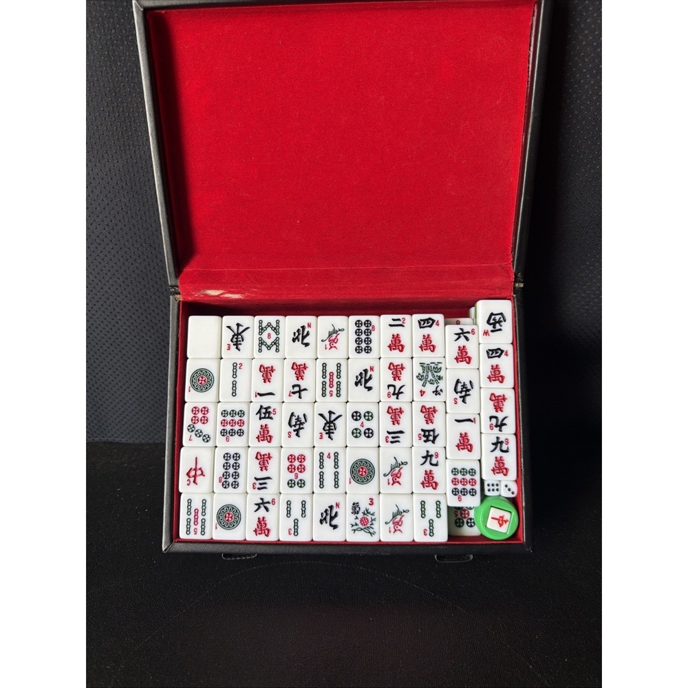 Chinese Mah Jong Traveling Game Set In Vinyl Carrying Case.